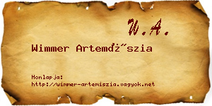 Wimmer Artemíszia névjegykártya